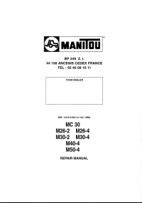 repair manual Manitou M26/M30-2, M26/M50-4 MC30 Repair Manual PDF