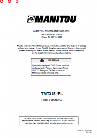 spare parts catalog Manitou Forklift TMT315/FL Parts Manual PDF
