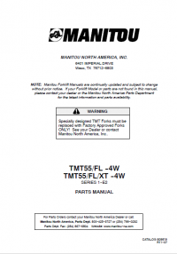 spare parts catalog Manitou Forklift TMT55/FL-4W TMT55,FL/XT-4W Parts Manual PDF