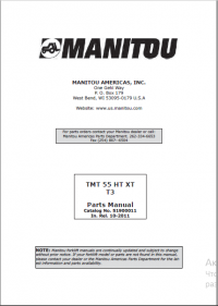 spare parts catalog Manitou Forklift TMT 55 HT XT T3 Parts Manual PDF