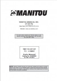 spare parts catalog Manitou Forklift TMT 55 HT XT T3-4 WAY Parts Manual PDF