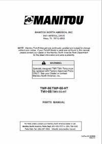 spare parts catalog Manitou TMP-55/TMP-55HT, TMV-55/TMV-55-HT Parts Manual PDF