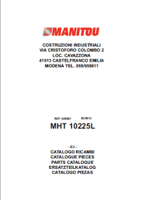 spare parts catalog Manitou Forklift MHT 10225L Parts Manual PDF