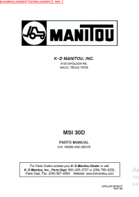 spare parts catalog Manitou Forklift MSI 30D Parts Manual PDF