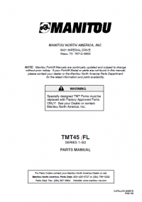 spare parts catalog Manitou Forklift TMT45/FL Parts Manual PDF