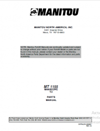 spare parts catalog Manitou MT1155 Maniscopic Parts Manual PDF
