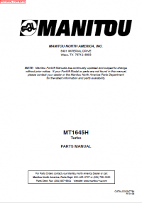 spare parts catalog Manitou Forklift MT1645H Turbo Parts Manual PDF