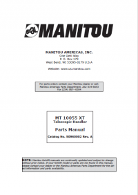 spare parts catalog Manitou MT 10055 XT Telescopic Handler Parts Manual PDF