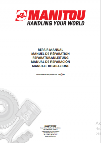 repair manual Manitou Lift Truck MSI 40 MSI 50 Repair Manual PDF