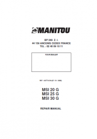 repair manual Manitou MSI 20G-25G-30G Repair Manual PDF