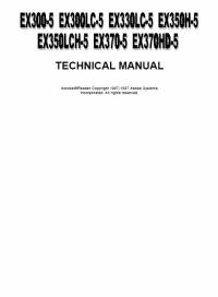 repair manual Hitachi Excavator EX300(LC)-5, EX330LC-5, EX350(LC)H-5, EX370(HD)-5 Technical Manual PDF