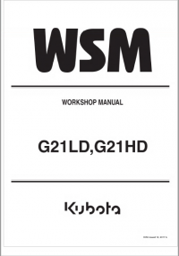 repair manual Kubota G21LD, G21HD Workshop Manual PDF