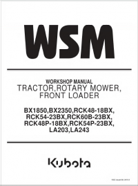 repair manual Kubota BX1850, BX2350, RCK48-18BX, RCK54-23BX, RCK60B-23BX, RCK48P-18BX, RCK54P- Workshop Manual PDF