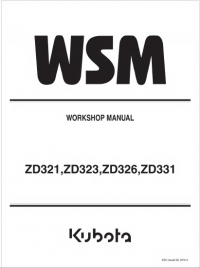 repair manual Kubota ZD321, ZD323, ZD326, ZD331 Workshop Manual PDF