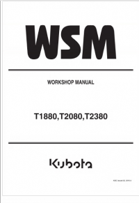 repair manual Kubota T1880, T2080, T2380 Workshop Manual PDF