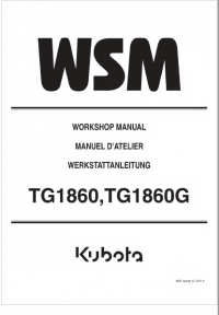 repair manual Kubota TG1860, TG1860G Workshop Manual PDF