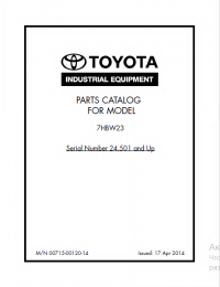 spare parts catalog Toyota Industrial Equipment 7HBW23 Parts Manual PDF