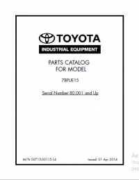 spare parts catalog Toyota Industrial Equipment 7BPUE15 Parts Catalog PDF