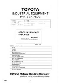 spare parts catalog Toyota Industrial Equipment 8FBCU20/25/28/30/32, 8FBCHU25 Parts Catalog PDF