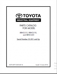 spare parts catalog Toyota Industrial Equipment 8BNCU15, 8BNCU18, 8BNCU20 Parts Catalog PDF