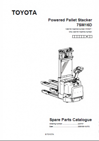 spare parts catalog Toyota Powered Pallet Stacker 7SM16D Spare Parts Catalog PDF