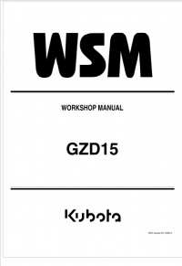 repair manual Kubota GZD15 Workshop Manual PDF