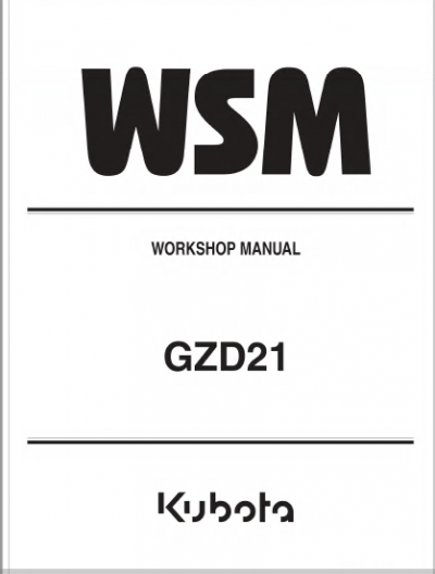 Kubota GZD21 Workshop Manual PDF