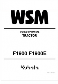 repair manual Kubota F1900, F1900E Workshop Manual PDF