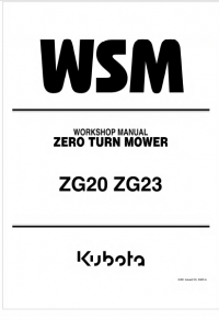 repair manual Kubota ZG20, ZG23 Zero Turn Mower Workshop Manual PDF