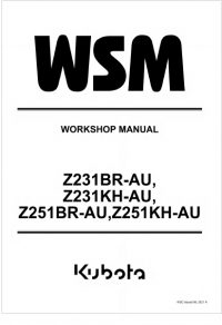 repair manual Kubota Z231BR/KH-AU, Z251BR/KH-AU Workshop Manual PDF