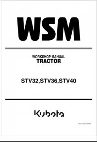 repair manual Kubota Tractor STV32, STV36, STV40 Workshop Manual PDF