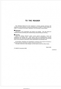 repair manual Kubota Tractor L2600, L3000 Workshop Manual PDF