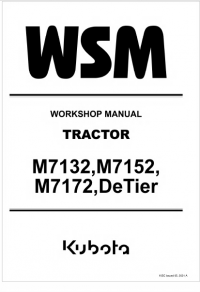 repair manual Kubota Tractor M7132, M7152, M172, De Tier Workshop Manual PDF