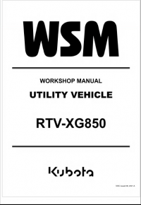 repair manual Kubota Utility Vehicle RTV-XG850 Workshop Manual PDF