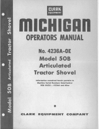 repair manual TCM Clark Michigan Articulated Tractor Shovel 50B Operators Manual PDF