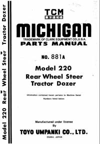 spare parts catalog TCM Michigan Rear Wheel Steer Tractor Dozer 220 Parts Manual PDF