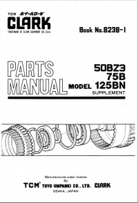spare parts catalog TCM Clark 50BZ3, 75B, 125BN Supplement Parts Catalog PDF