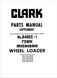 spare parts catalog TCM Clark Michigan 75BN Wheel Loader Parts Catalog Supplement PDF