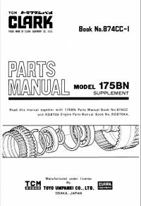 spare parts catalog TCM Clark Equipment 175BN Parts Manual Supplement PDF