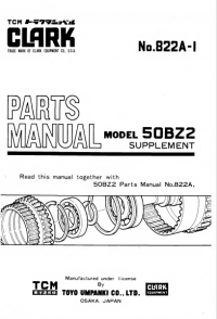 spare parts catalog TCM Clark Equipment 50BZ2 Supplement Parts Catalog PDF