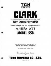 spare parts catalog TCM Clark Equipment 55B Parts Manual Supplement PDF