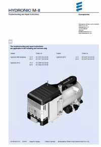 repair manual Tigercat ESPAR Coolant Heater Manual - Troubleshooting and Repair Manual PDF