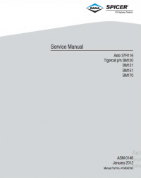 repair manual Dana Spicer Axle 37R116 p/n BM120, BM121, BM151, BM170 Service Manual PDF