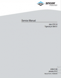 repair manual Dana Spicer Axle 37R116 Tigercat p/n BM151 Service Manual PDF