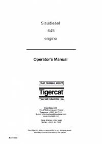 repair manual Tigercat Sisudiesel 645 Engine Operator Manual PDF