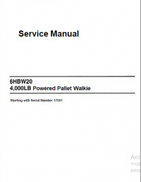 repair manual Toyota 6HBW20 4,000LB Powered Pallet Walkie Service Manual PDF