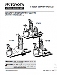repair manual Toyota 6BWC10/15/20 6BWS11/15/20 6BWR15 Master Service Manual PDF