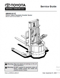 repair manual Toyota 6BWS10/13 Electric Walkie Adjustable Straddle Stacker Service Manual PDF