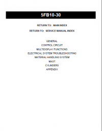 repair manual Toyota Forklift 5FB10-30 Service Manual PDF
