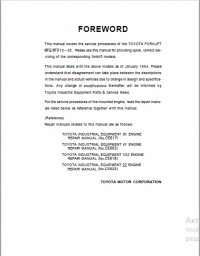 repair manual Toyota Forklift 6FGl6FD 10- 30 Repair Manual PDF